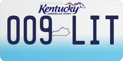 KY license plate 009LIT