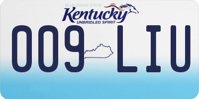 KY license plate 009LIU