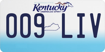 KY license plate 009LIV