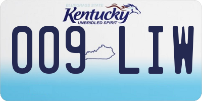 KY license plate 009LIW