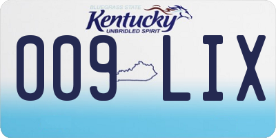 KY license plate 009LIX