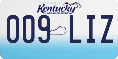 KY license plate 009LIZ