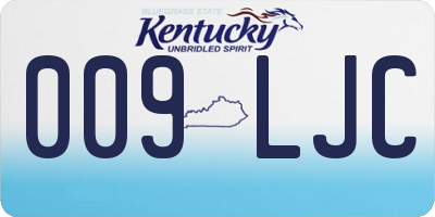 KY license plate 009LJC