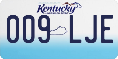 KY license plate 009LJE