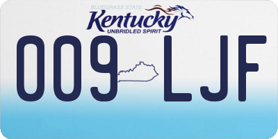 KY license plate 009LJF