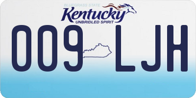 KY license plate 009LJH
