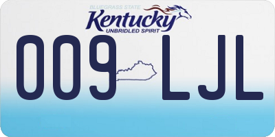 KY license plate 009LJL