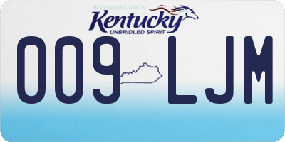KY license plate 009LJM