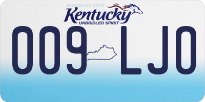 KY license plate 009LJO