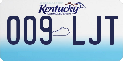 KY license plate 009LJT
