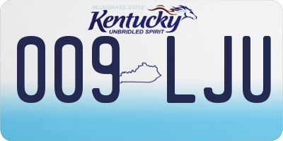 KY license plate 009LJU