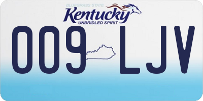 KY license plate 009LJV