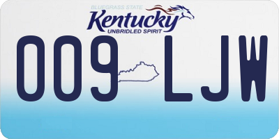 KY license plate 009LJW