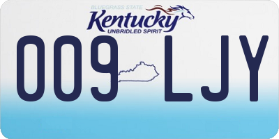 KY license plate 009LJY