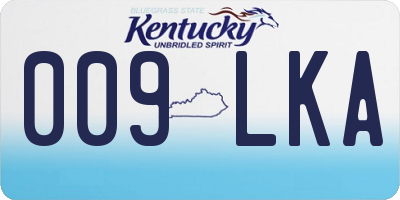 KY license plate 009LKA