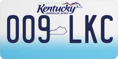 KY license plate 009LKC