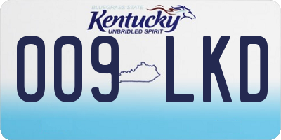 KY license plate 009LKD