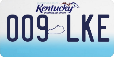 KY license plate 009LKE