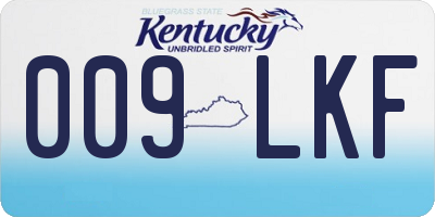 KY license plate 009LKF