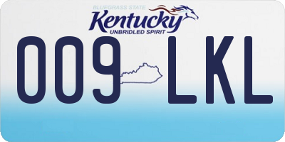 KY license plate 009LKL