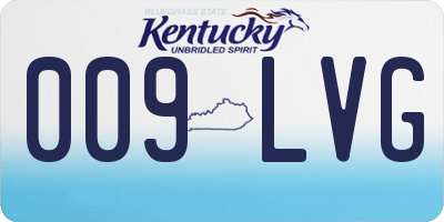 KY license plate 009LVG