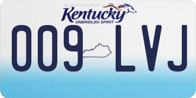 KY license plate 009LVJ