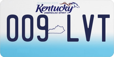 KY license plate 009LVT