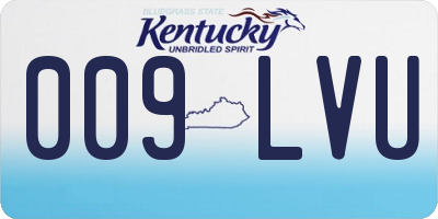 KY license plate 009LVU