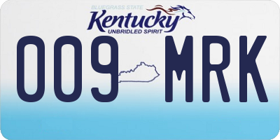 KY license plate 009MRK