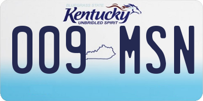 KY license plate 009MSN