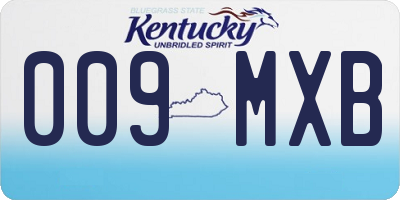 KY license plate 009MXB