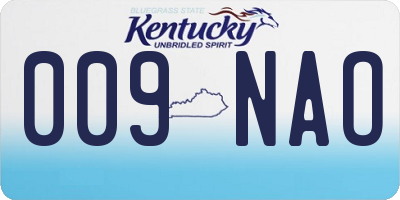 KY license plate 009NAO