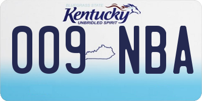 KY license plate 009NBA
