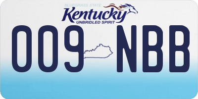 KY license plate 009NBB