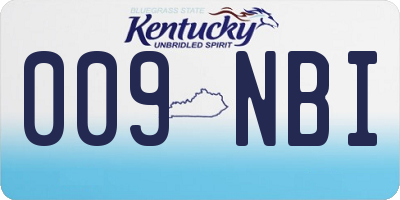 KY license plate 009NBI