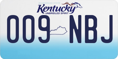 KY license plate 009NBJ