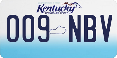 KY license plate 009NBV