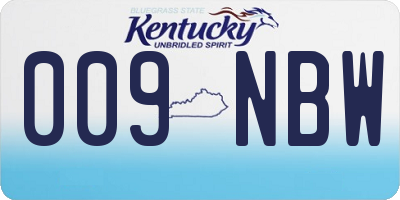 KY license plate 009NBW