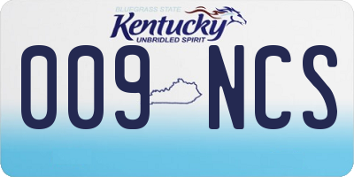 KY license plate 009NCS