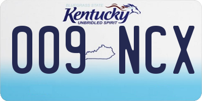 KY license plate 009NCX