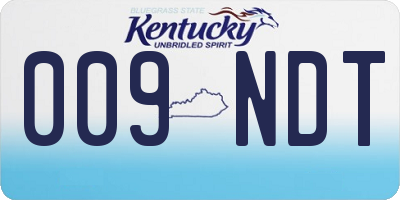 KY license plate 009NDT