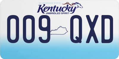 KY license plate 009QXD