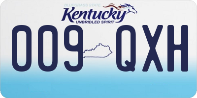 KY license plate 009QXH
