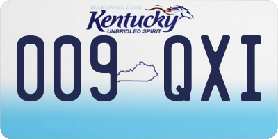 KY license plate 009QXI