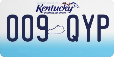 KY license plate 009QYP