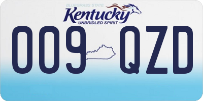 KY license plate 009QZD