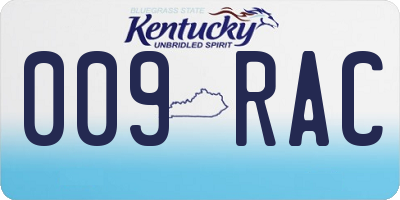 KY license plate 009RAC