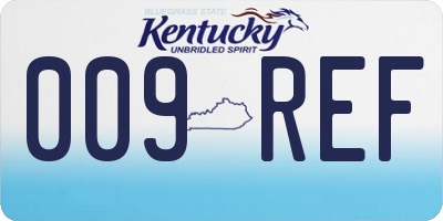 KY license plate 009REF