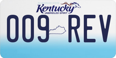KY license plate 009REV