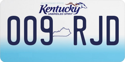 KY license plate 009RJD